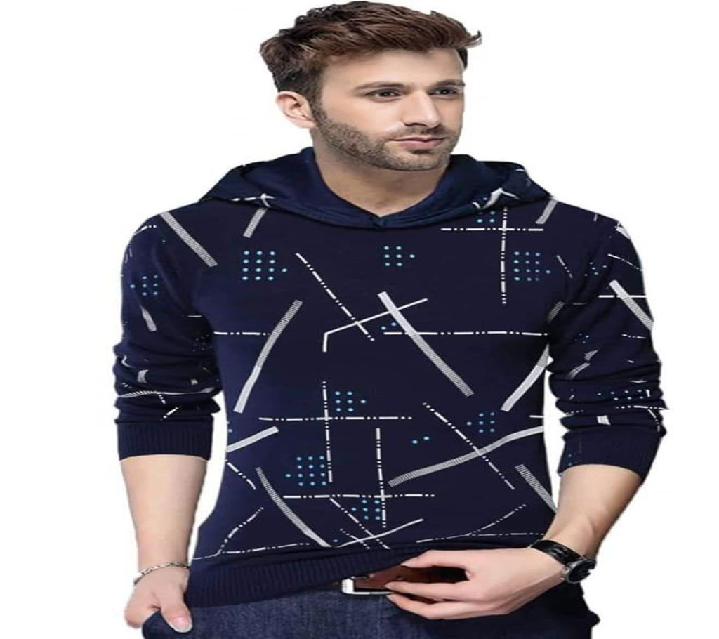 Mens Stylish Hoodie - HD214 - Dark Blue - MAF