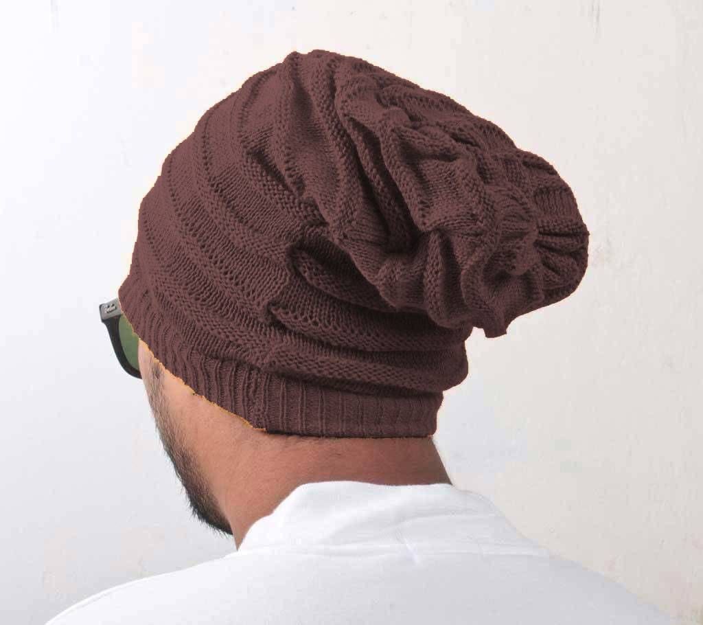 Deep Chocolate Winter Cap For Men