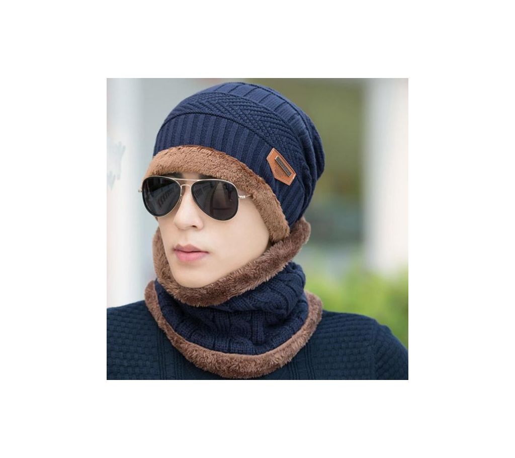 Winter cap and scarf set-Random color 