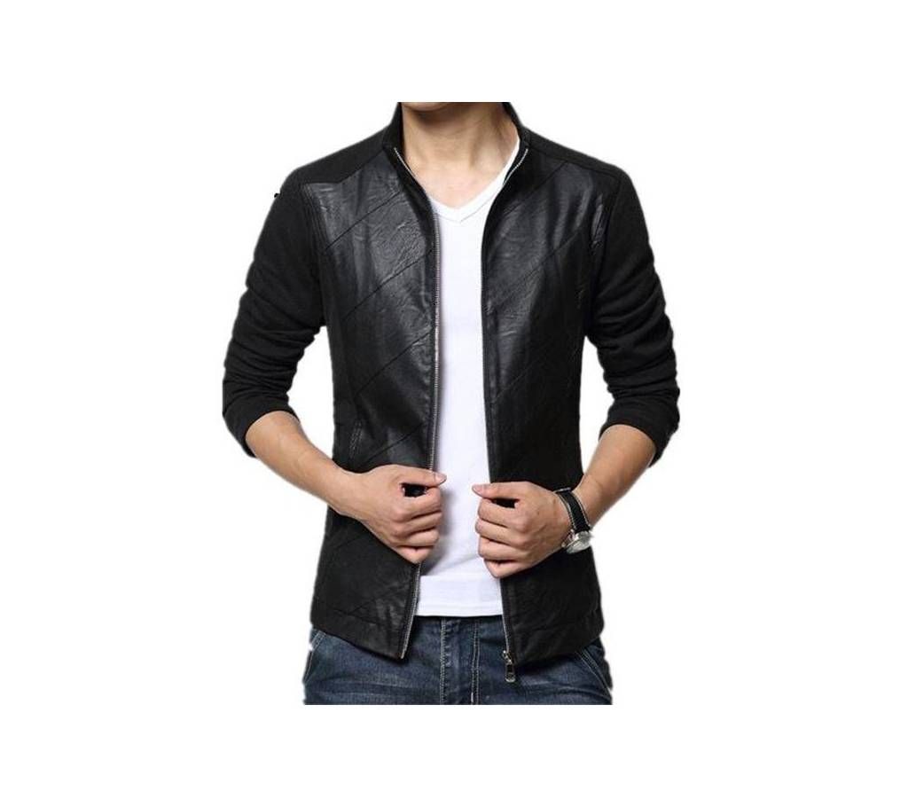 Menz Full Sleeve Artificial Leather Jacket