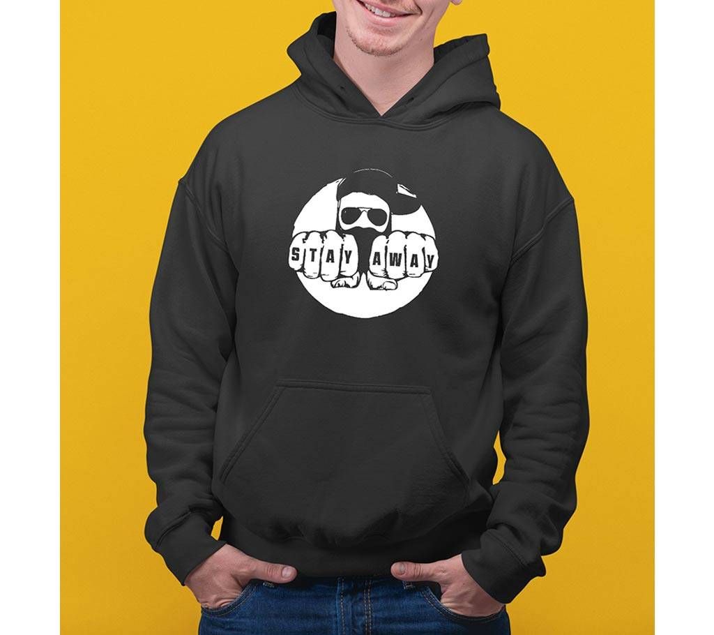 Stay Away Mens Hoodie - Black