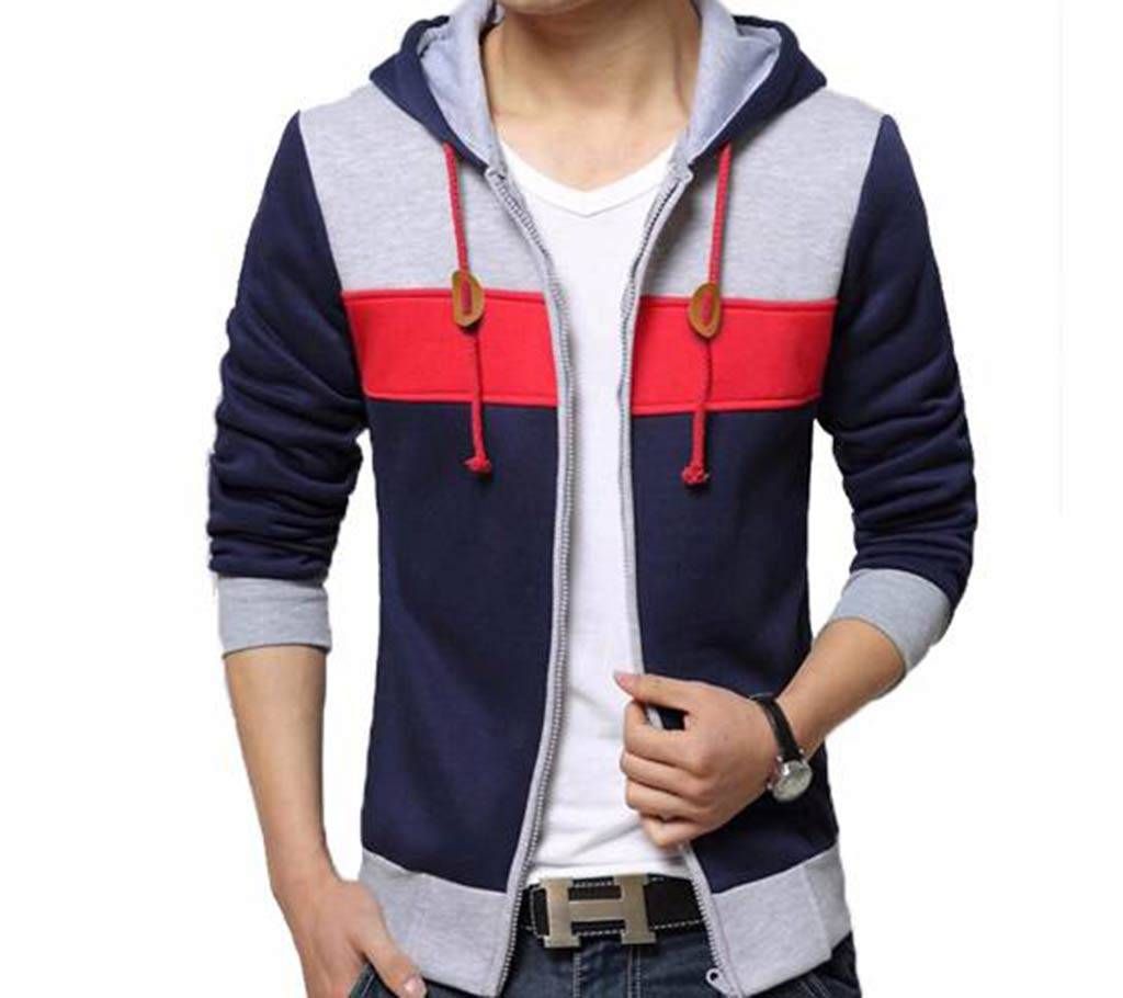 Mens Navy Blue Colour Bonded Hoodies