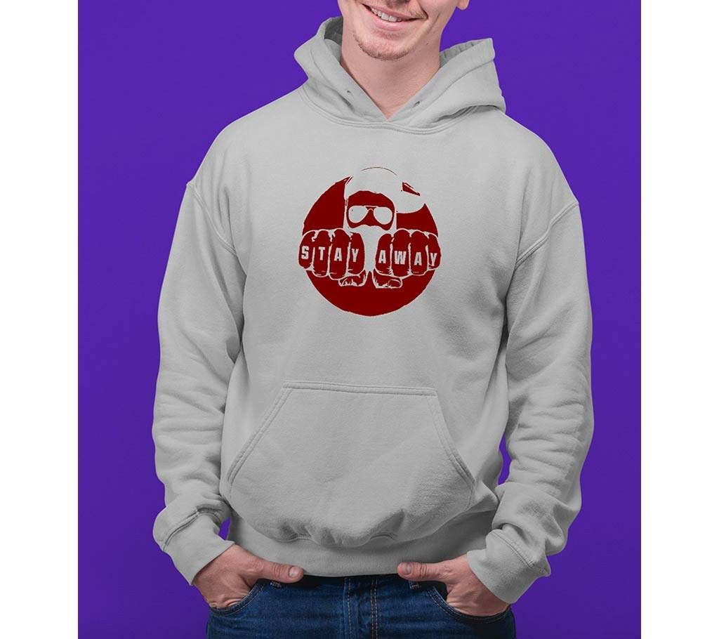 Stay Away Mens Hoodie - Grey