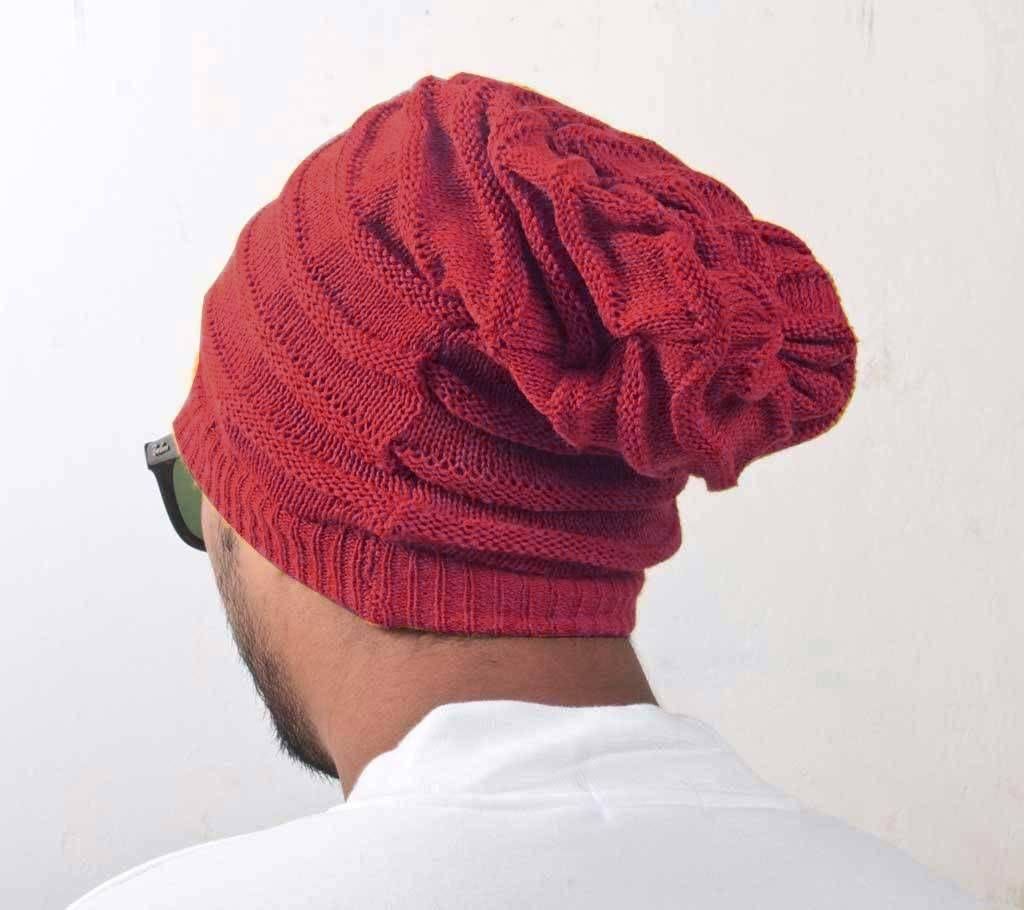 Red Winter Cap For Men