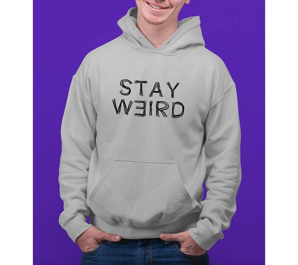Stay Weird Mens Hoodie - Grey
