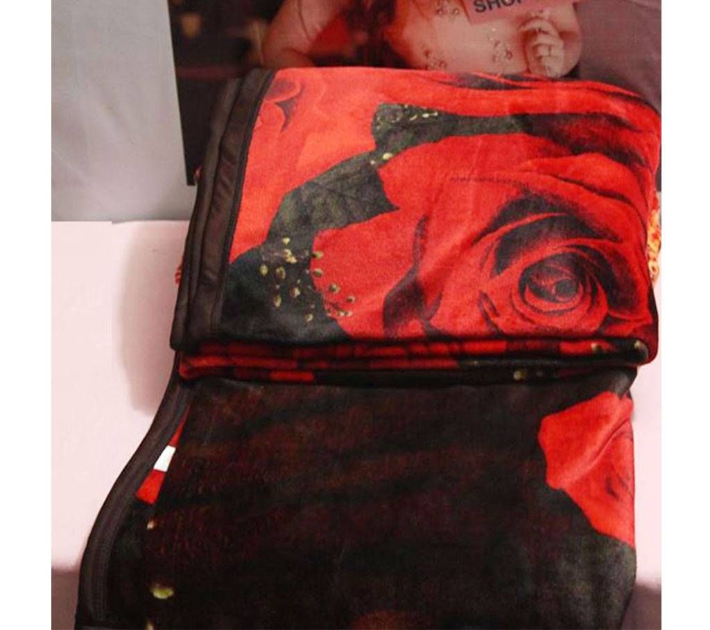 Flower printed  winter Blanket - (72" x 100")