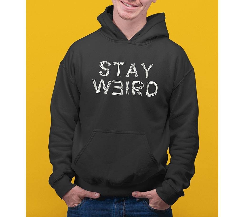 Stay Weird Mens Hoodie - Black
