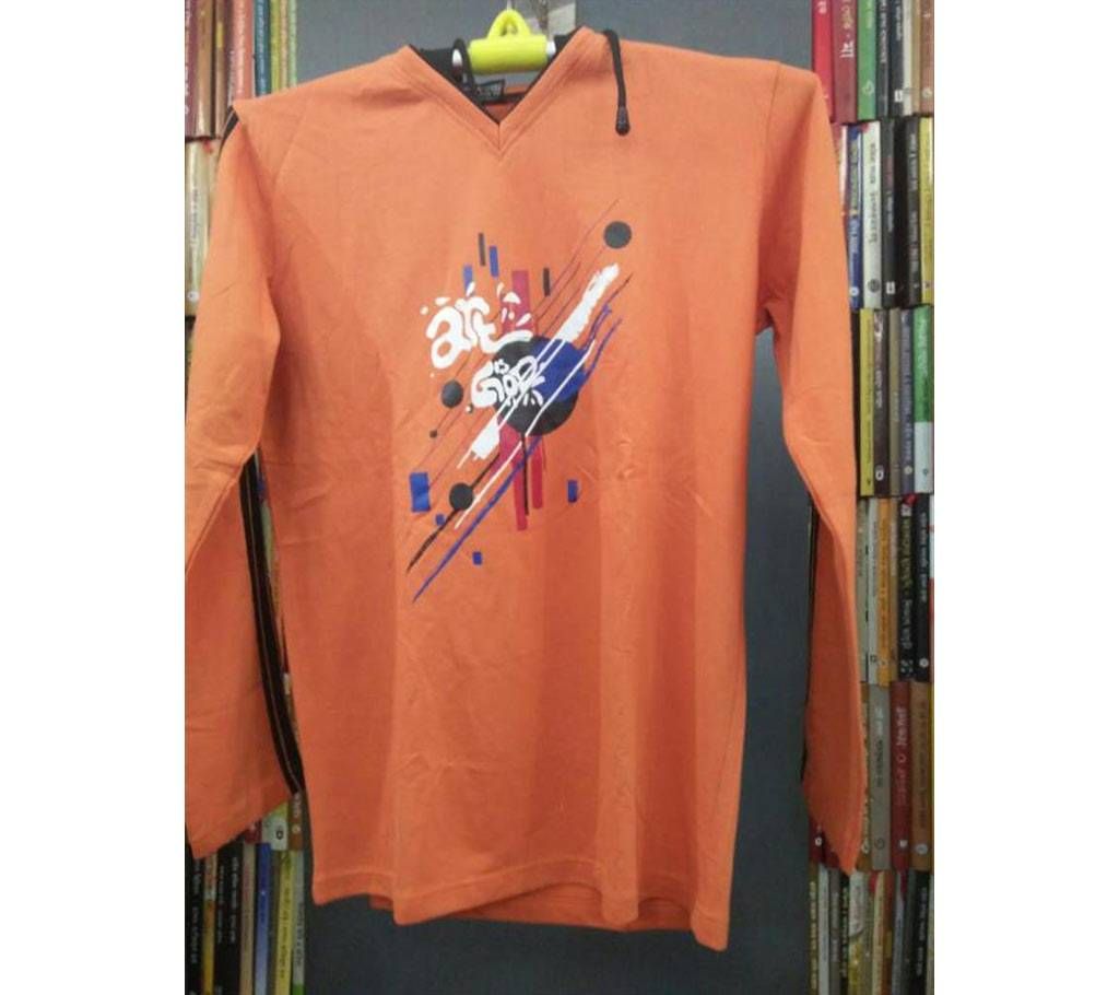 Orange print Hoodie