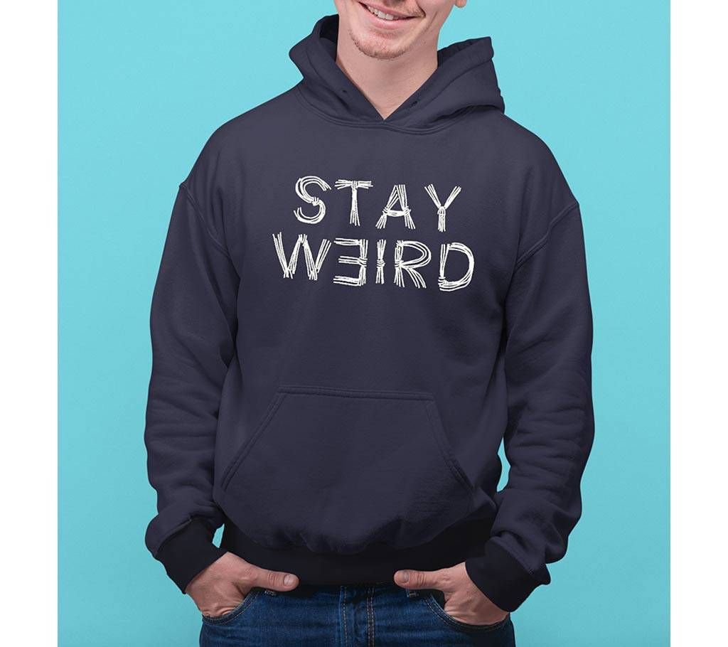 Stay Weird Mens Hoodie - Blue