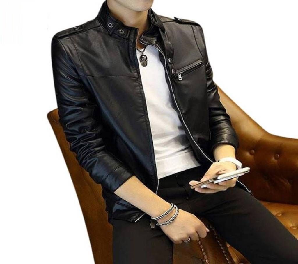 Full Sleeve Gents Casual Artificial Leather Jacket
