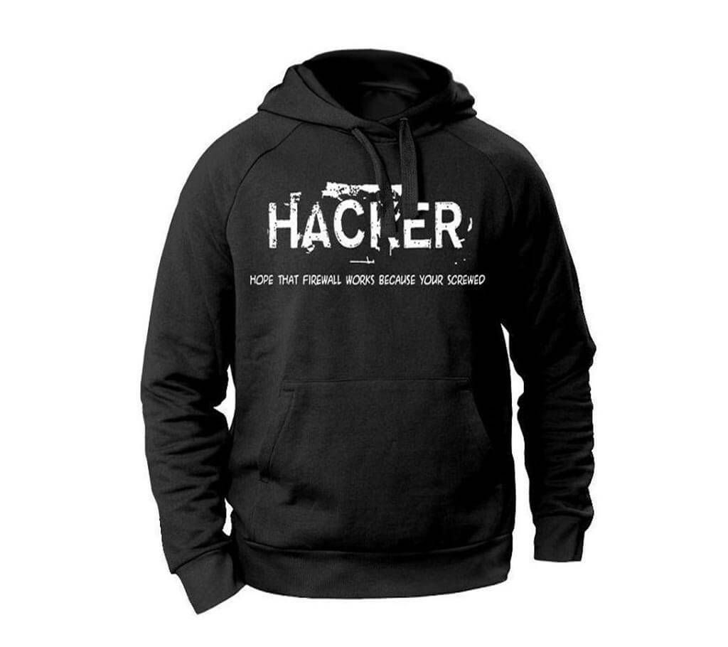 Trendy Hoodie Black Hacker