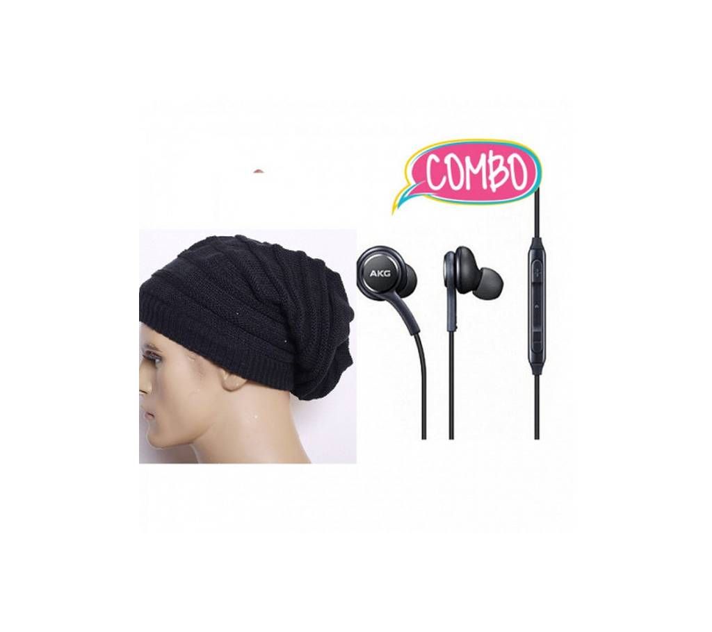 gents Beanie winter hat and earphone combo 