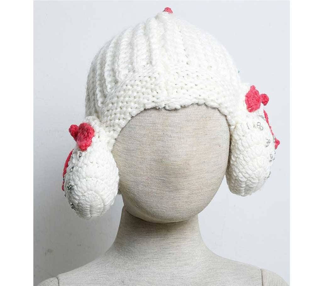 Kids Monkey Cap- Fruit (White)