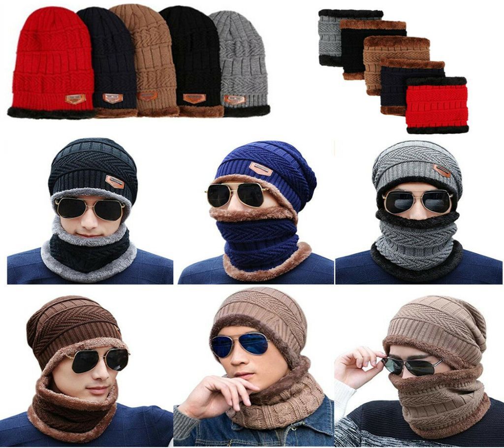 Unisex Winter Cap & Scarf Set-1pcs 