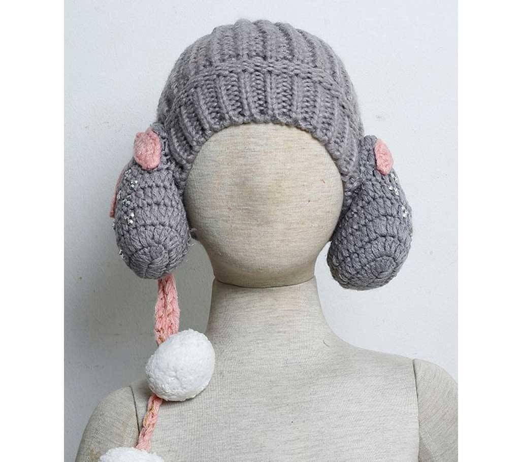 Kids Monkey Cap- Fruit (Gray)