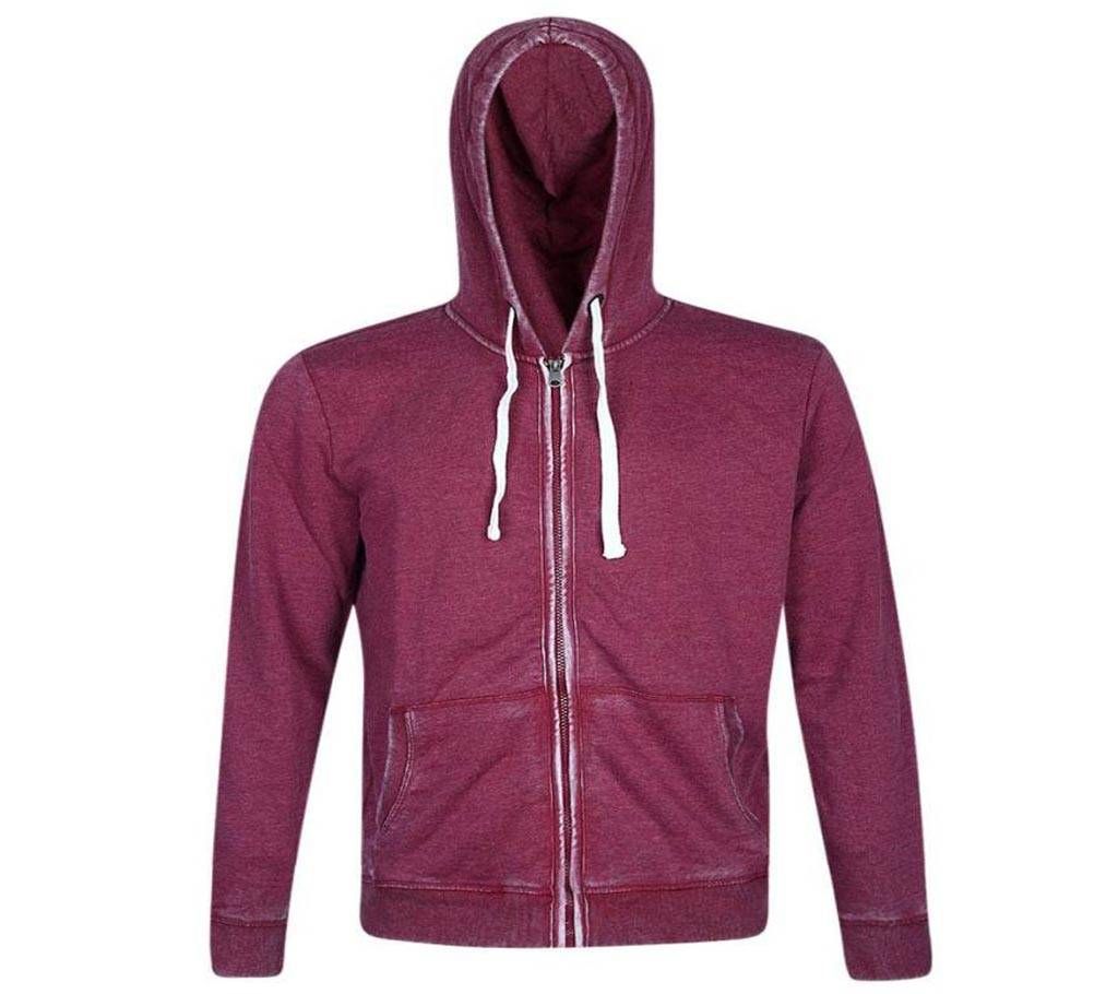 Rose Red Cotton Casual Long Sleeve Hoddie