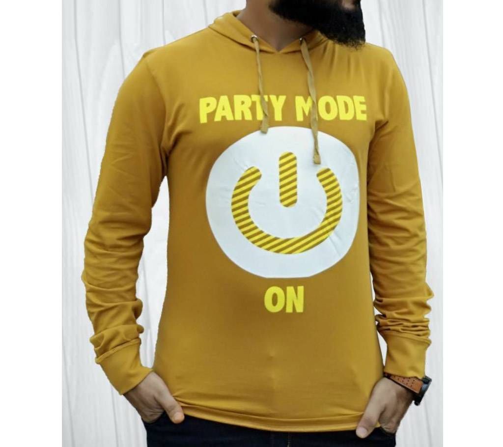Party mode on MENS COTTON LONG-SLEEVE PRINTED HOODIE for men 