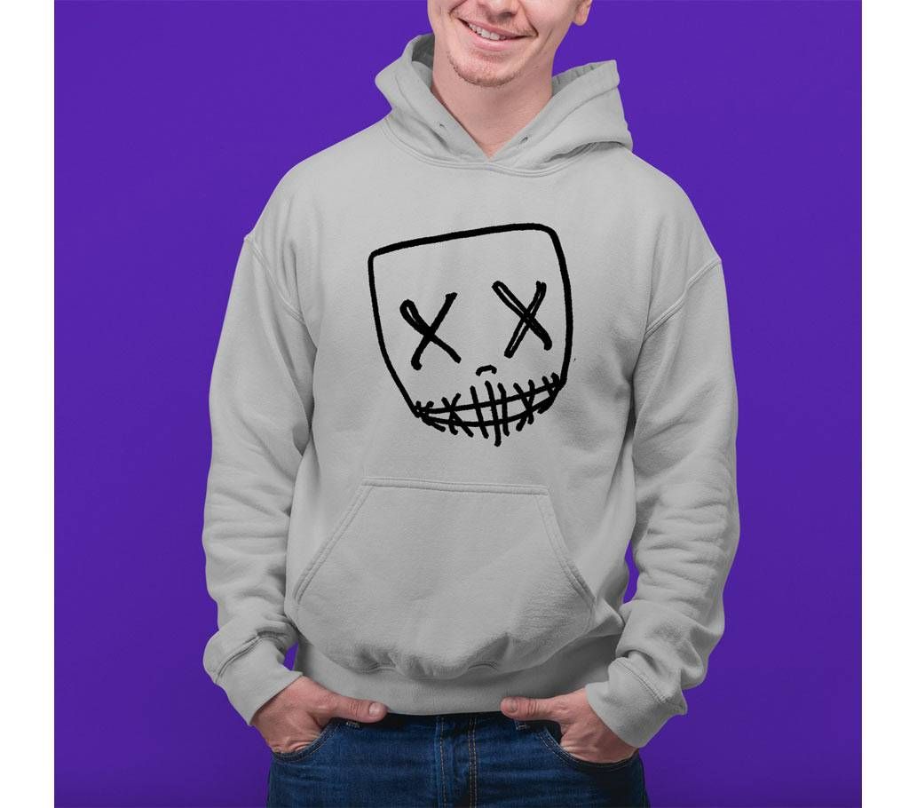 Face Up Hoodie - Grey