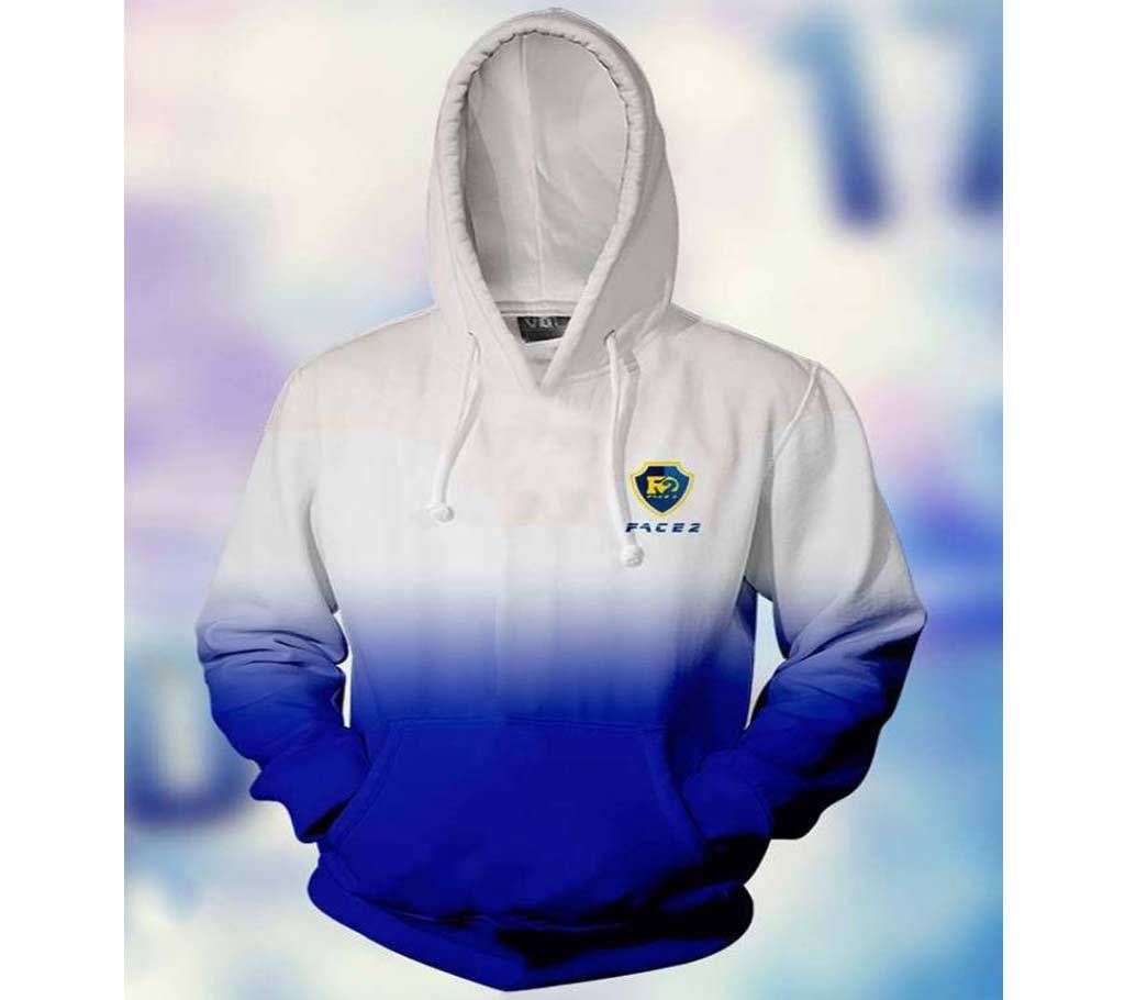 Men's Hoodie - White and Blue - FAS