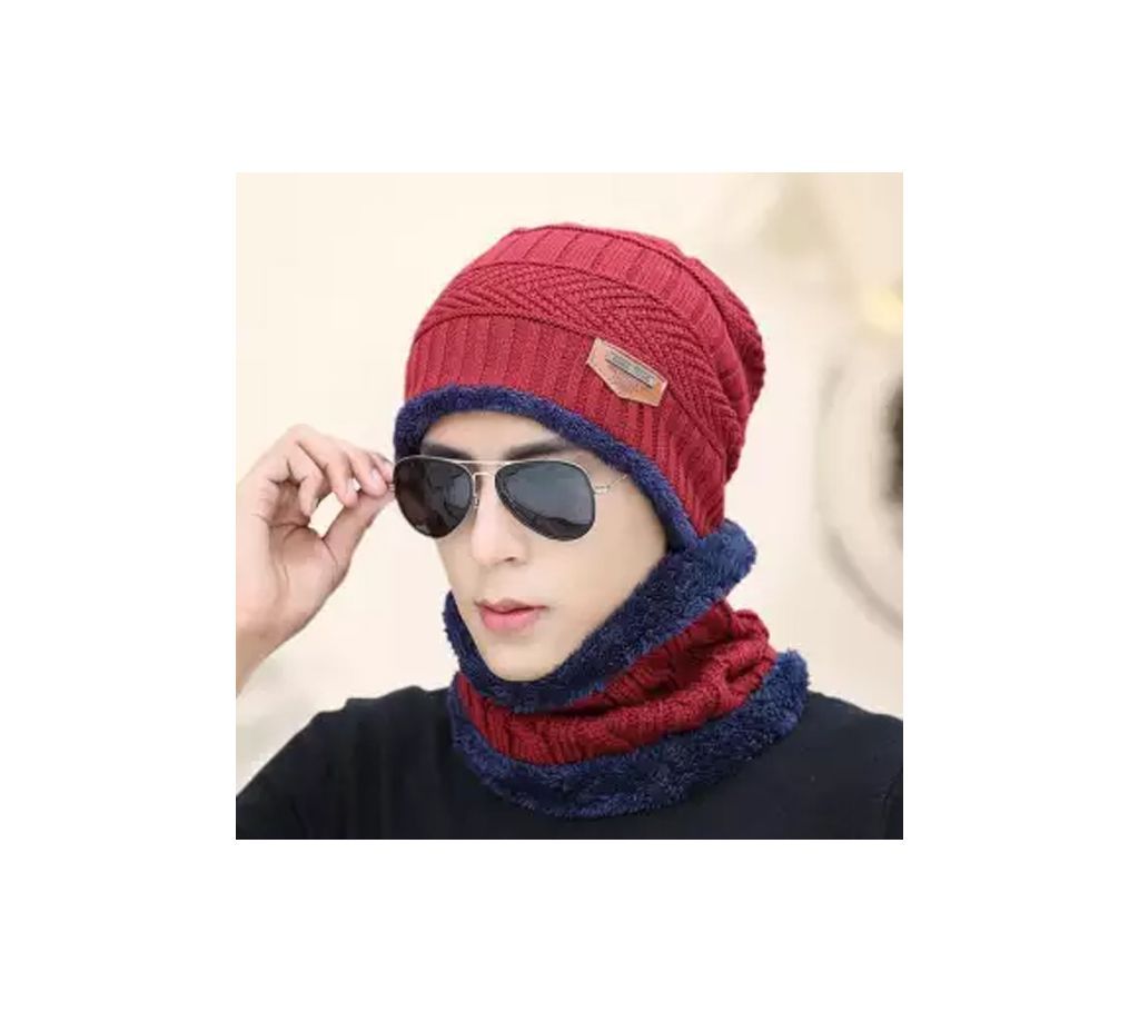 Special Winter Cap and Scarf Set - Red
