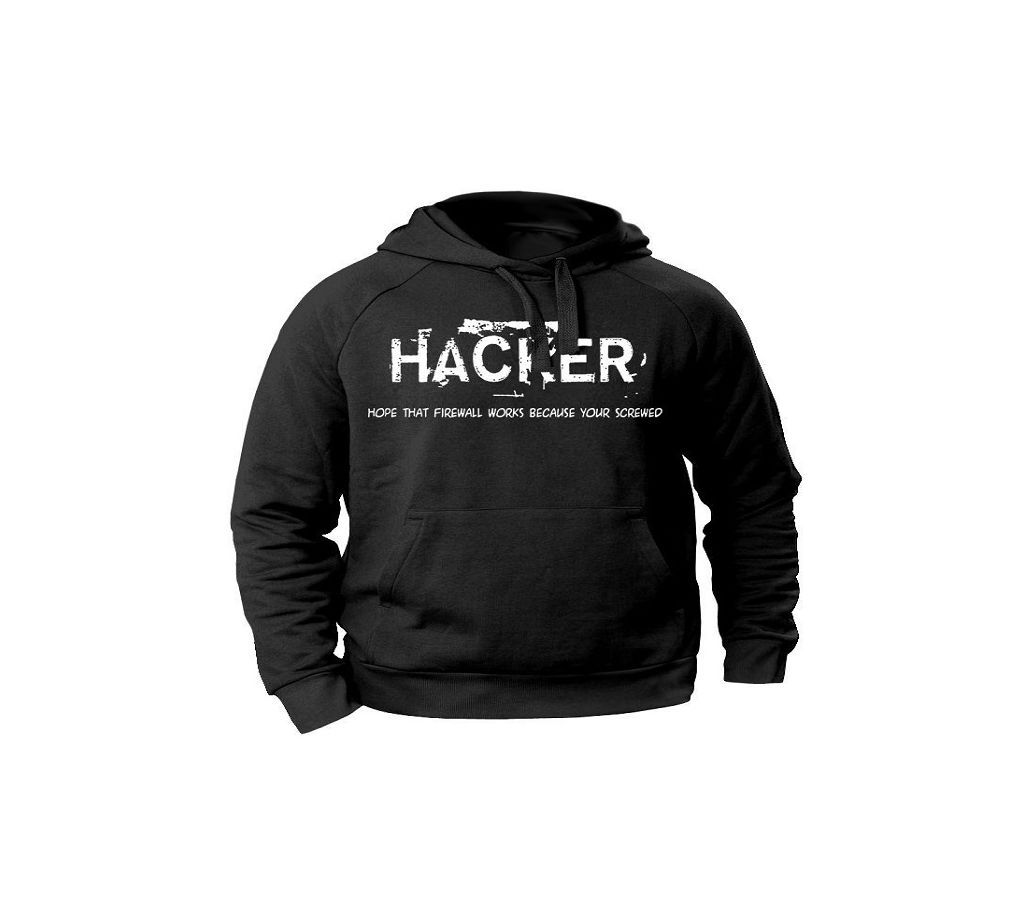 Fashionable Trendy Hoodie Black Hacker  H 04  LEB