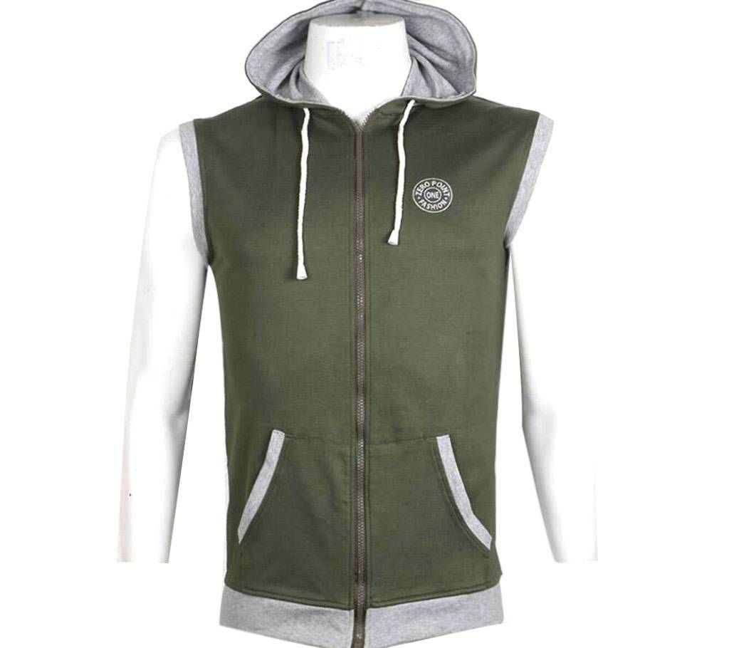 (ZERO POINT) MENS SLEEVELESS HOODIE
