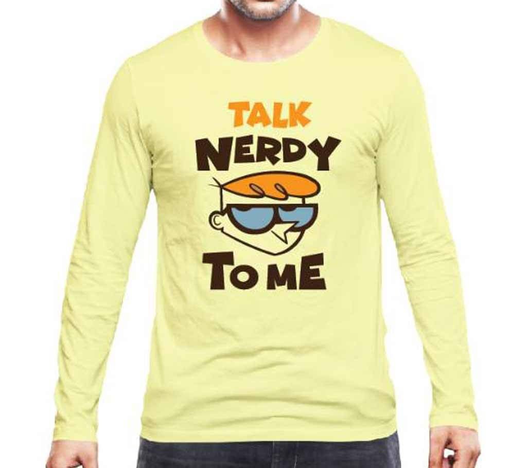 Dexter Cartoon Full Sleeve Cotton T-shirt For Men