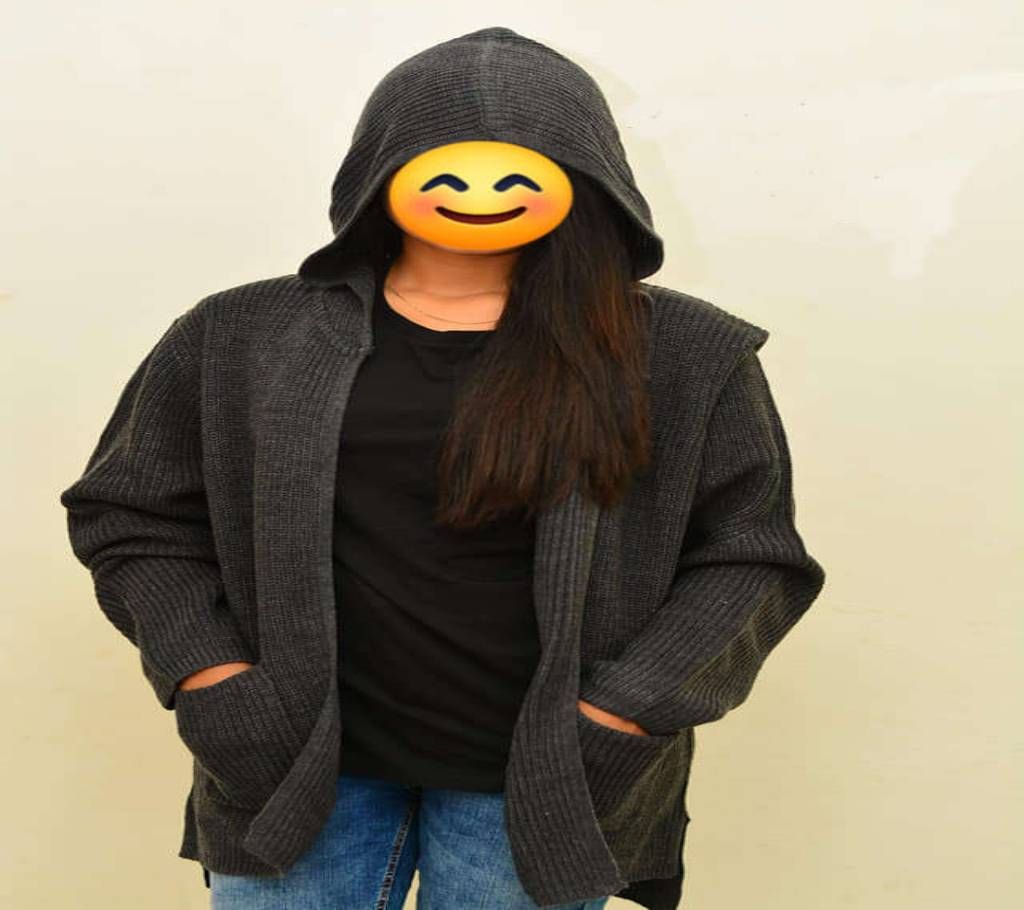 Stylish ladies winter hoodie long