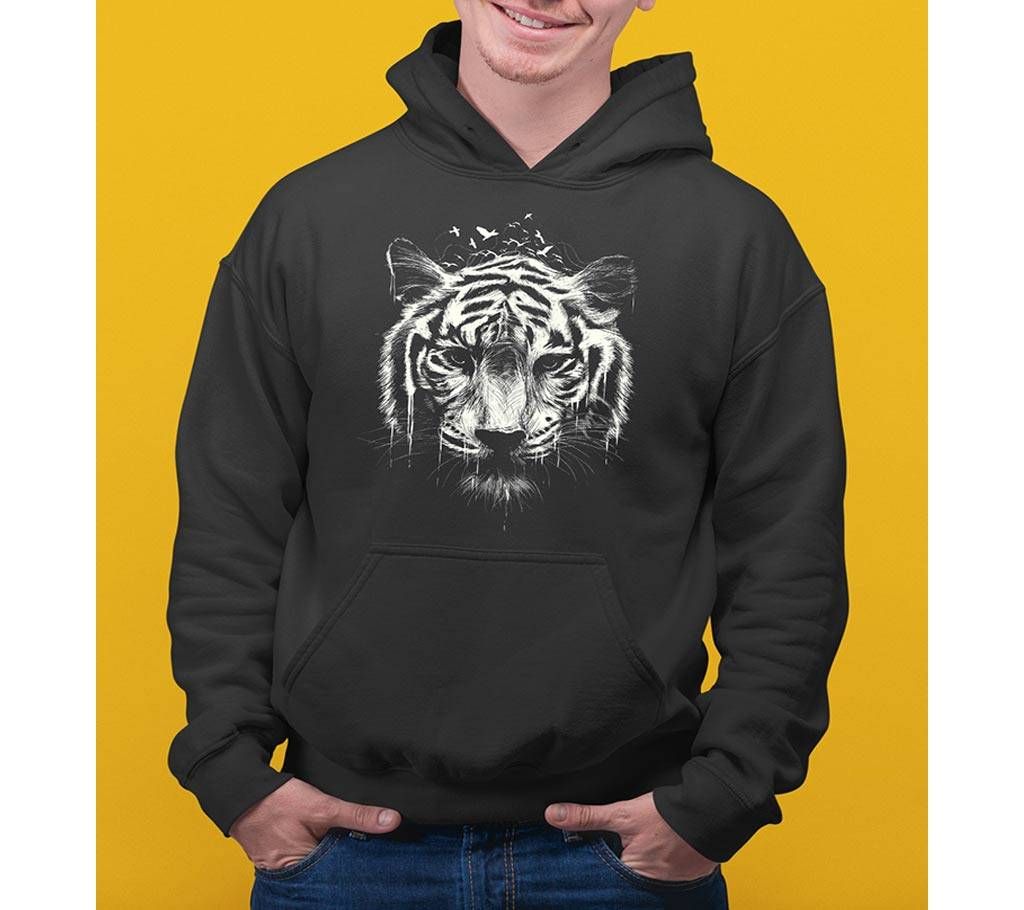 Tiger Mens Hoodie - Black
