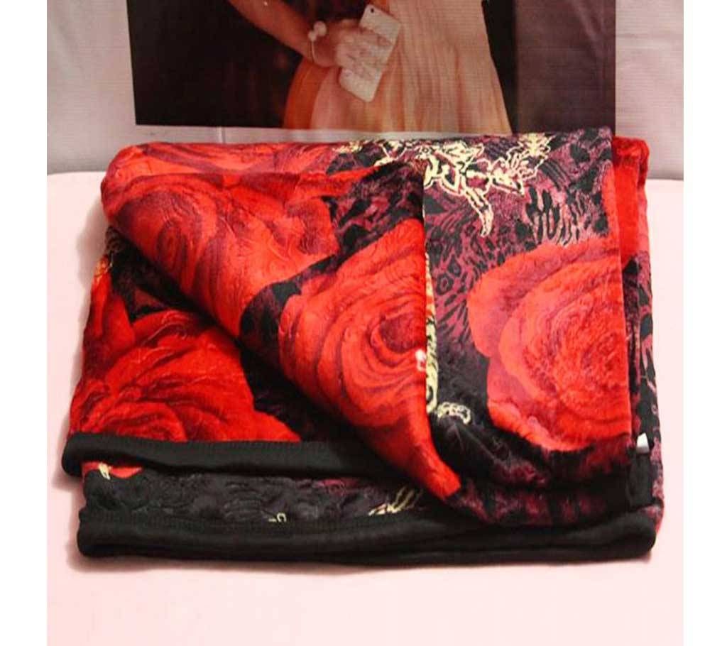 Flower Printed Microfiber Blanket - (72 x 100 Inch)