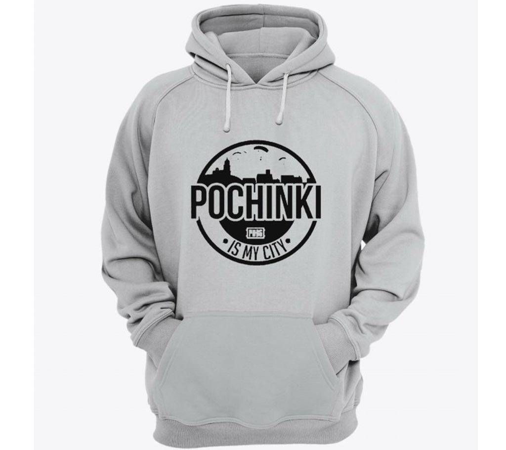 Pochinki-Grey Melange-Mens-Hoodie