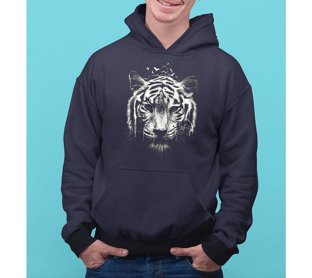 Tiger Mens Hoodie - Blue
