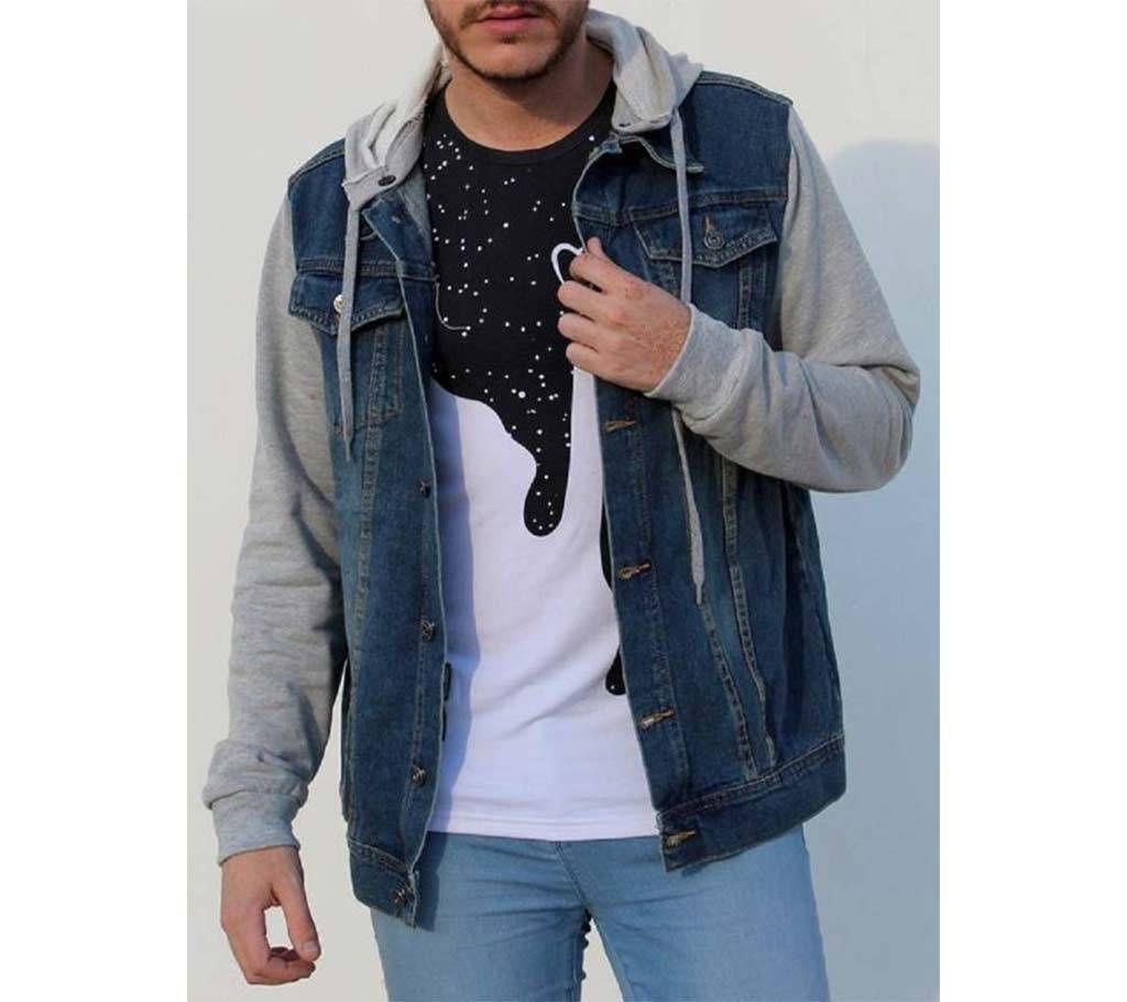 full sleeve gents denim hoodie 