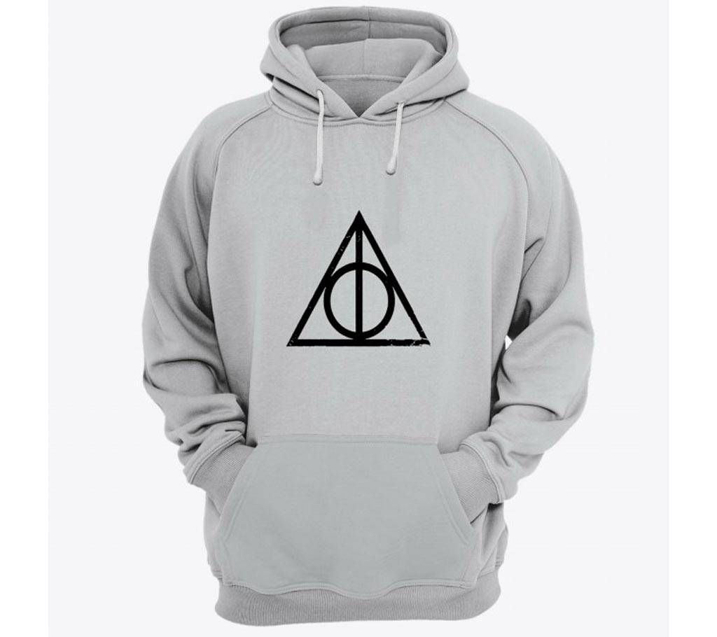 Harry-Potter-Triange-Grey Melange-Mens-Hoodie
