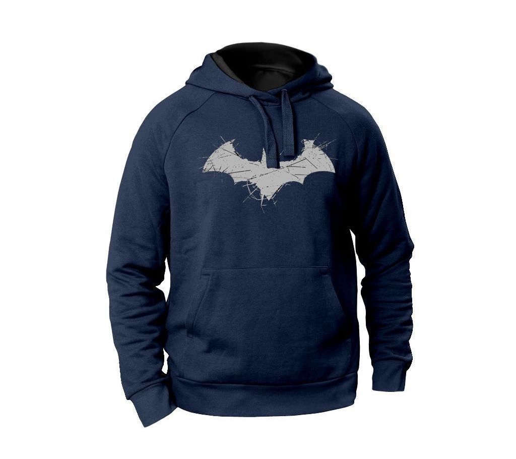 Navy Bat Sign Fashionable Hoodie for Men - 165 - LEB
