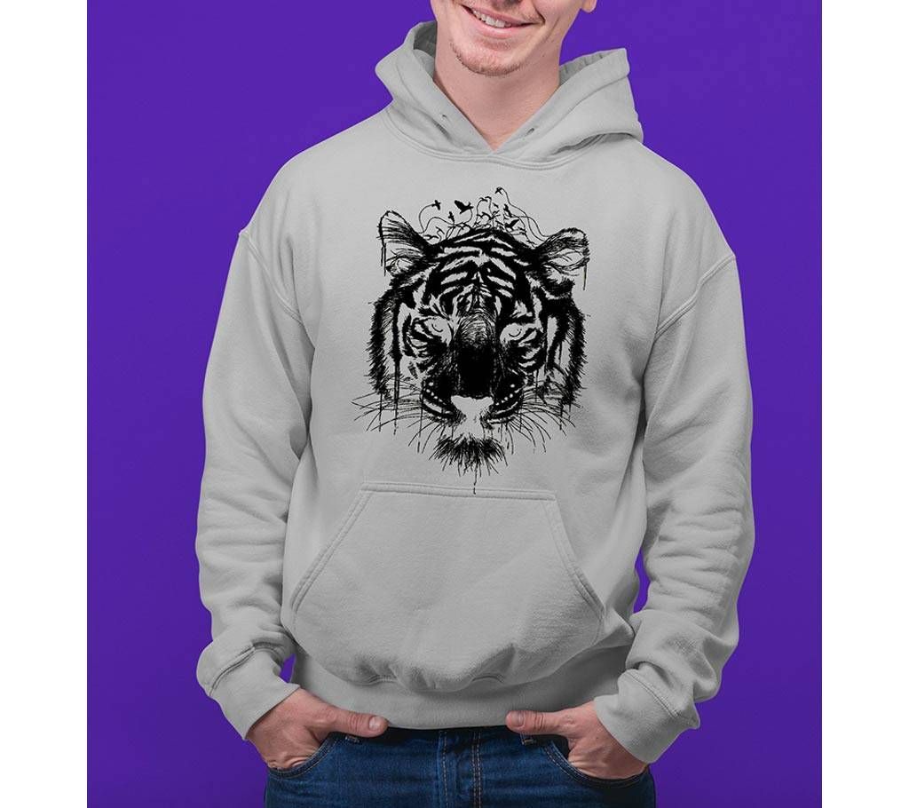 Tiger Mens Hoodie - Grey