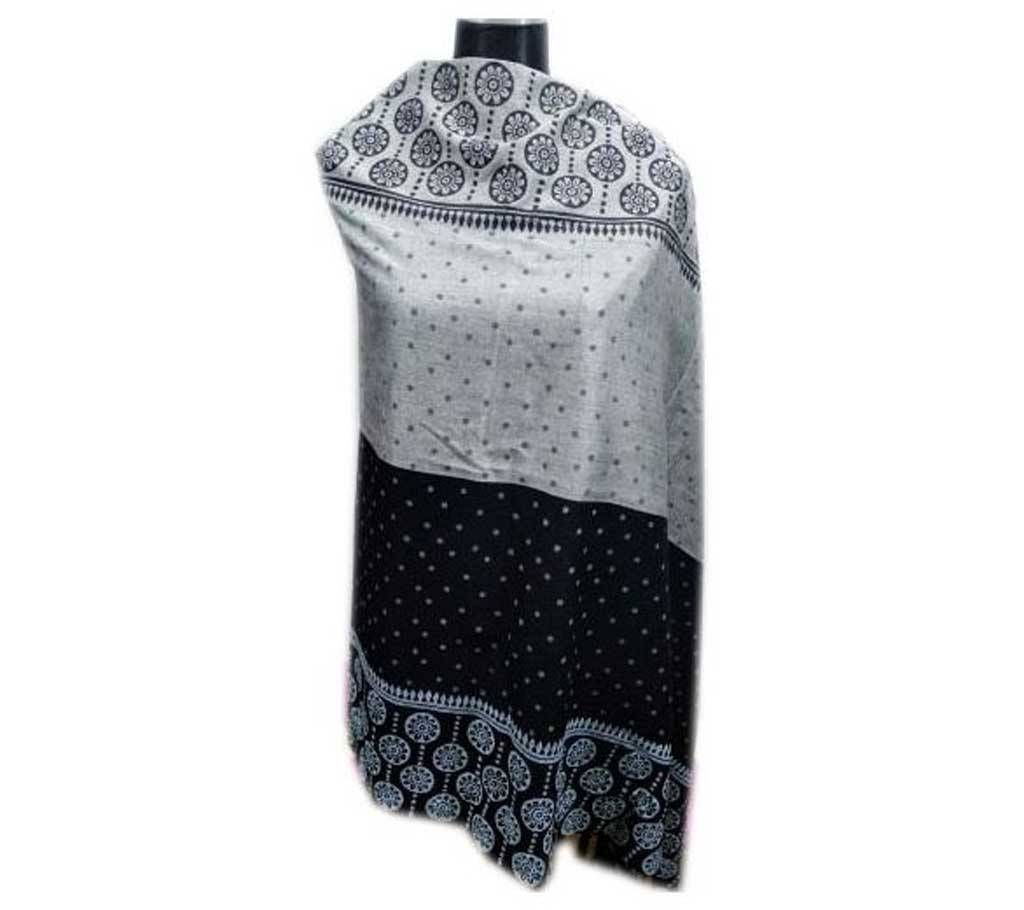 White & Black Block Shawl