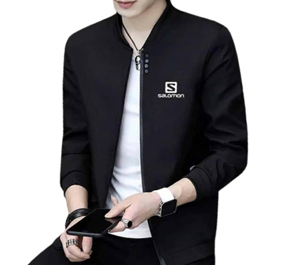 Black Color bonded Salmono Jacket For Men
