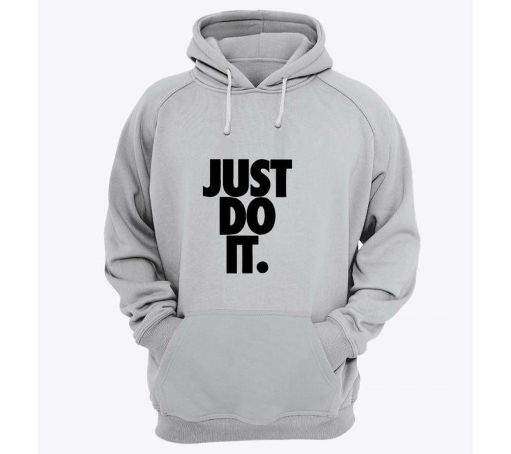Just-Do-It-Grey Melange-Mens-Hoodie