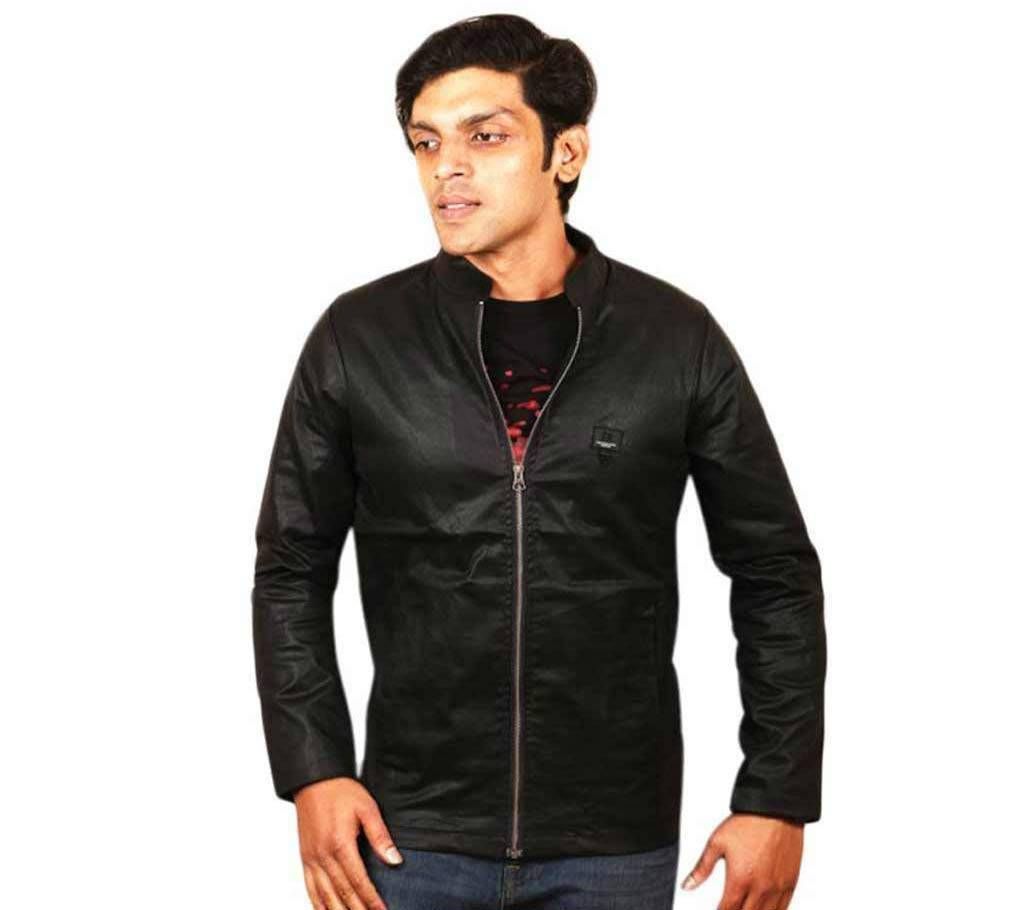 Artificial gabardine biker jacket for Men