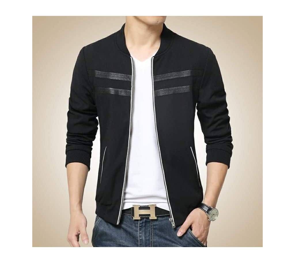 Black Bonded Jacket For Man
