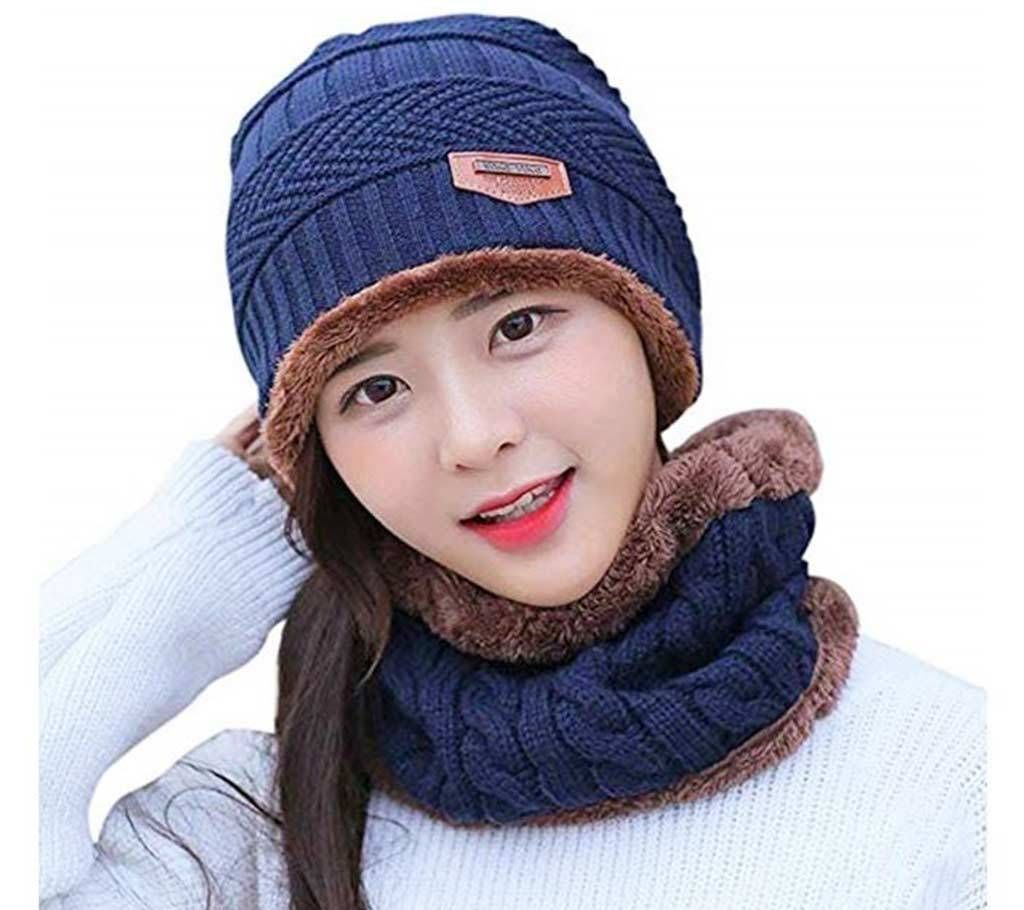 Woolen Winter Cap & Scarf Set for Kids 