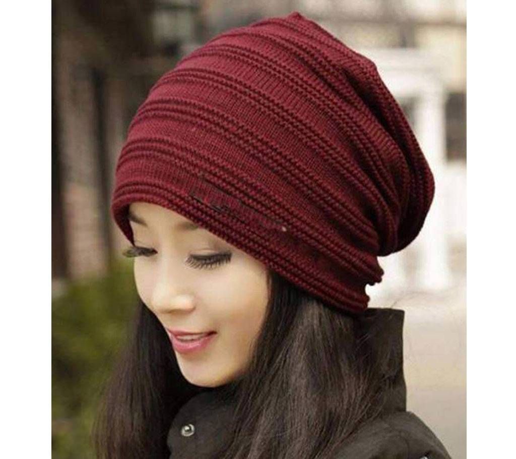 ladies winter hat merun
