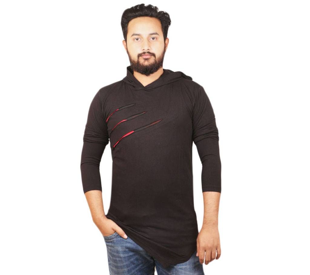 Men's Long Sleeve Hooded T-Shirt.