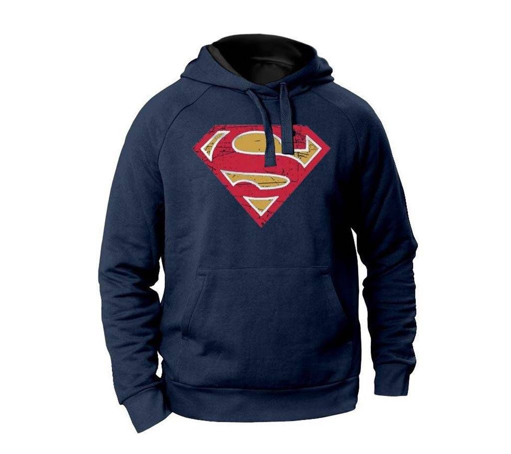 Navy Superman Logo Fashionable Hoodie for Men - h2 - LEB