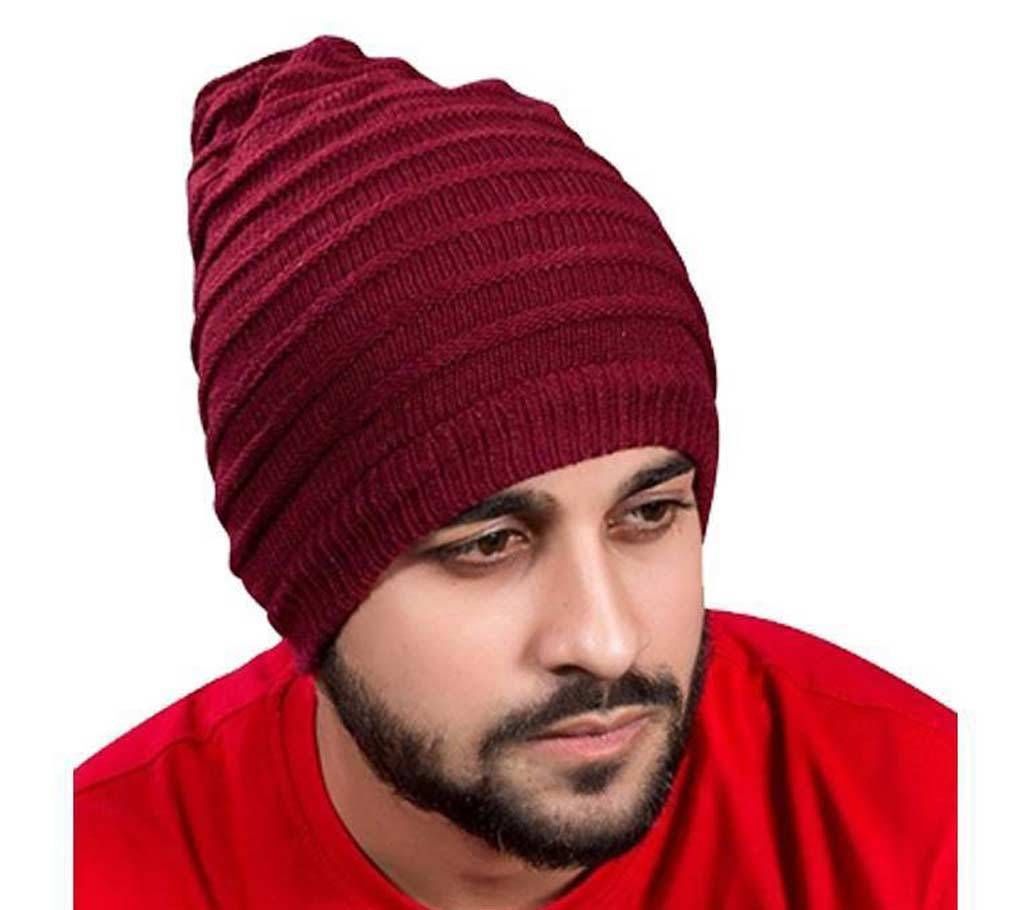 Gents benie winter hat merun