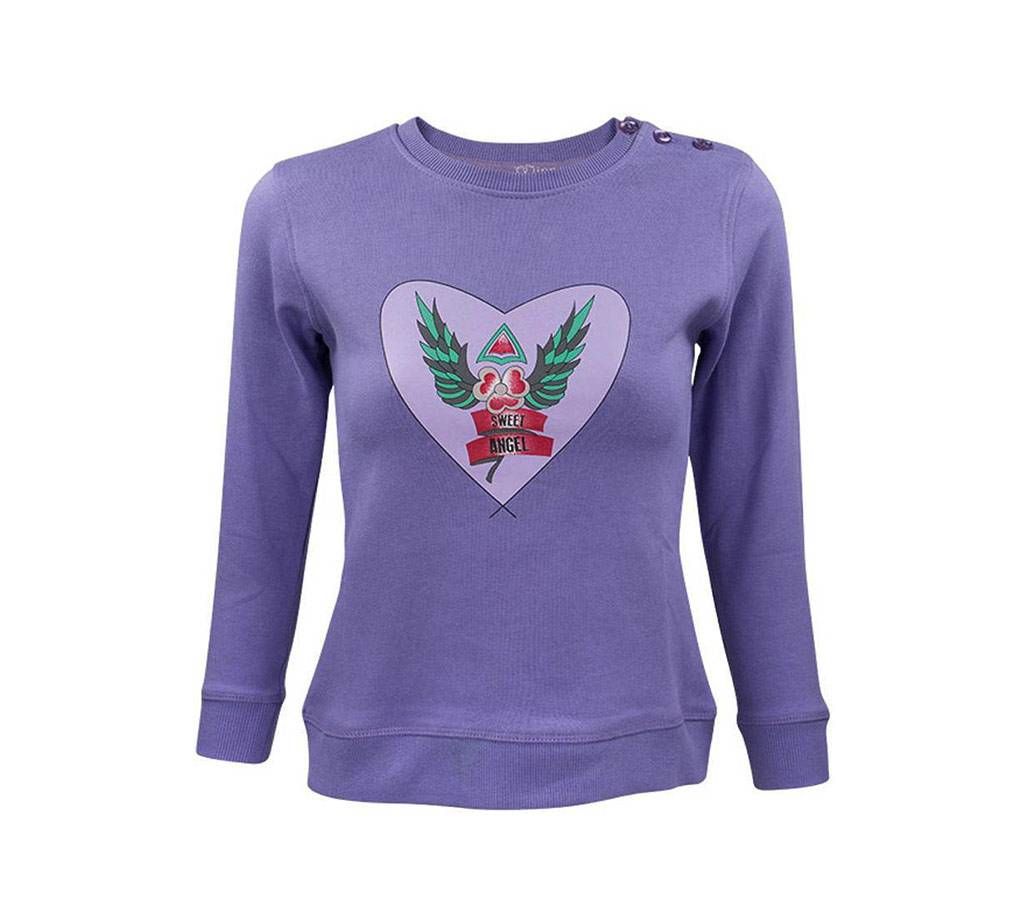 Girl Kids Cotton Sweater Violet