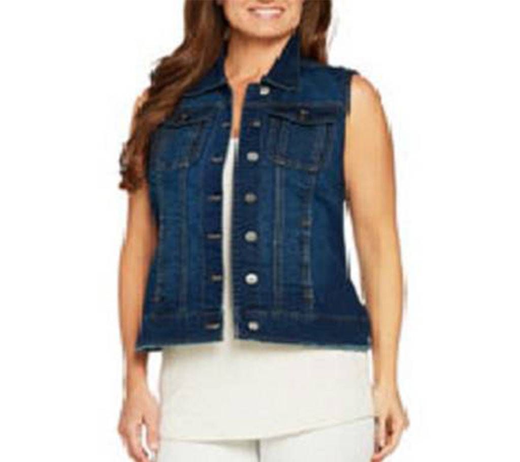 Ladies Sleeveless Denim Jacket