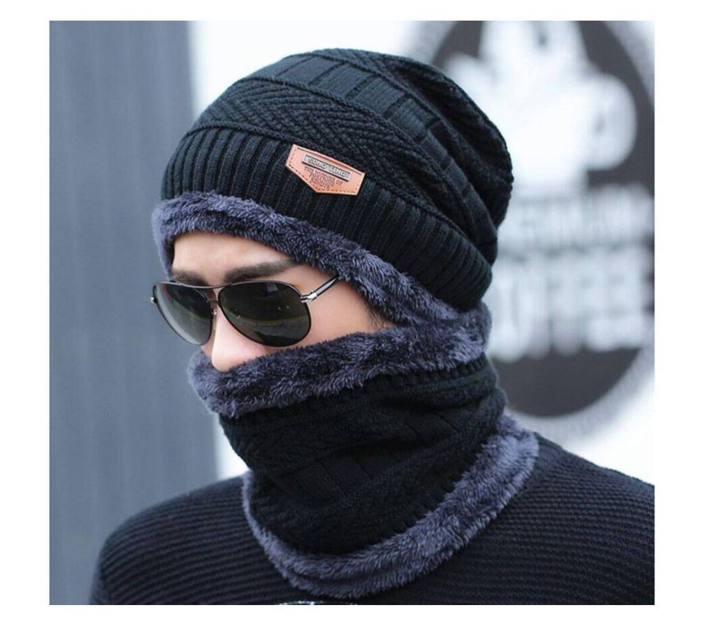 WOOLEN JENTS WINTER CAP AND SCARF SET