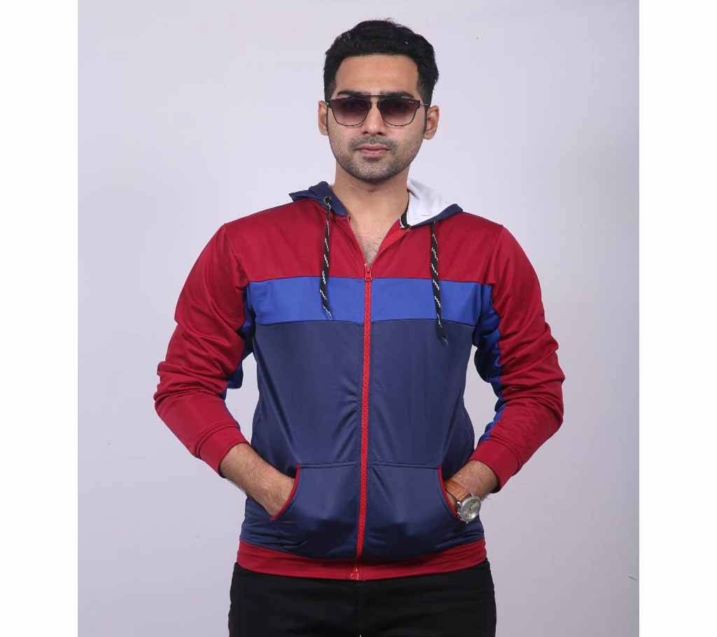 Menz full sleeve Hoddie-Black & Red